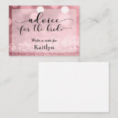 Roos Gold Glitter Bokeh Advice for the Bride Advieskaart (Voorkant / Achterkant)