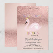 Roos Gold Glitter Bokeh, Baby shower Swan Kaart (Voorkant / Achterkant)