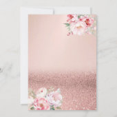 Roos Gold Glitter Bokeh, Pancakes Baby shower Kaart (Achterkant)