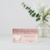 Roos Gold Glitter Bokeh, pompoen Baby shower Informatiekaartje (Staand voorkant)