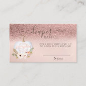 Roos Gold Glitter Bokeh, pompoen Baby shower Informatiekaartje (Voorkant)