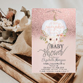 Roos Gold Glitter Bokeh, pompoen Baby shower Kaart