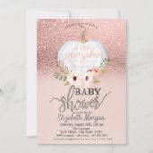 Roos Gold Glitter Bokeh, pompoen Baby shower Kaart (Voorkant)