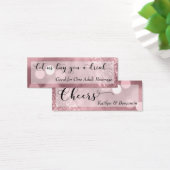 Roos Gold Glitter Bokeh Script Mini Drink Ticket Mini Visitekaartjes (Bureau)