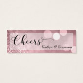 Roos Gold Glitter Bokeh Script Mini Drink Ticket Mini Visitekaartjes (Achterkant)