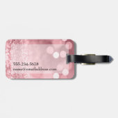 Roos Gold Glitter Bokeh & Typografie Bagagelabel (Achterkant horizontaal)