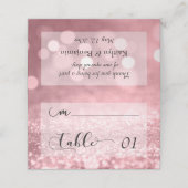 Roos Gold Glitter Bokeh & Typografie Plaatskaartje (Buitenkant ongevouwen)