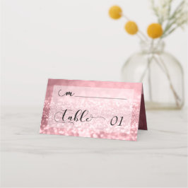 Roos Gold Glitter Bokeh & Typografie Plaatskaartje