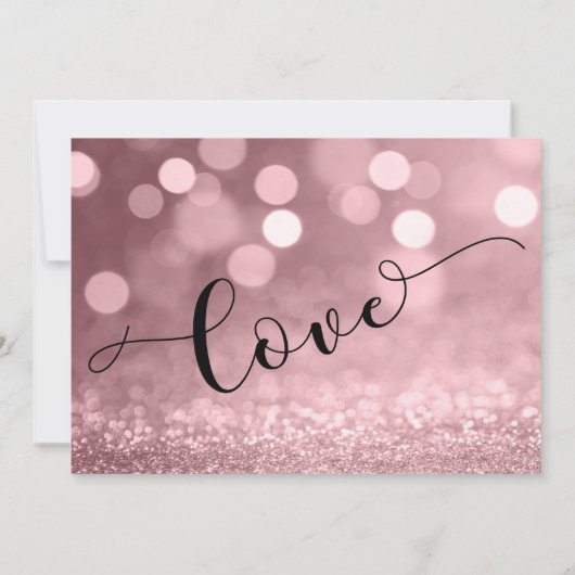 Roos Gold Glitter Bokeh & Typografie Save the Date (Achterkant)