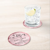 Roos Gold Glitter Bokeh & Typografie Souvenir Ronde Kartonnen Onderzetter (Insitu)