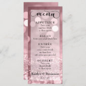 Roos Gold Glitter Bokeh & Typografie Weddenschap M Menu (Voorkant / Achterkant)