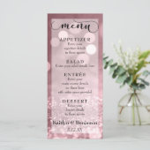 Roos Gold Glitter Bokeh & Typografie Weddenschap M Menu (Staand voorkant)