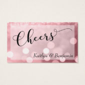 Roos Gold Glitter Bokeh Typography Drink Ticket 2 Visitekaartjes (Achterkant)