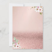 Roos Gold Glitter Bokeh, ventilatorpompoen Baby sh Kaart (Achterkant)