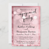 Roos Gold Glitter Bokeh Verlovingsfeest Kaart (Voorkant)