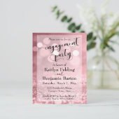 Roos Gold Glitter Bokeh Verlovingsfeest Uitnodiging Briefkaart (Staand voorkant)