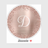 Roos Gold Glitter Border and Folie Circular Monogr Sticker (Vel)