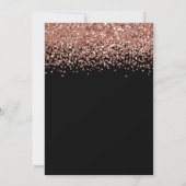 Roos Gold Glitter Border Black 30th Birthday Kaart (Achterkant)