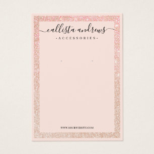 Roos Gold Glitter Border Cursive Earning Display Visitekaartje