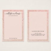 Roos Gold Glitter Border Cursive Ketting Display Visitekaartje (Voorkant /achterkant)