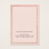 Roos Gold Glitter Border Cursive Ketting Display Visitekaartje (Achterkant)