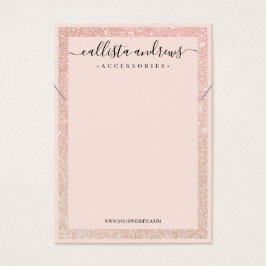 Roos Gold Glitter Border Cursive Ketting Display Visitekaartje