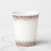 Roos Gold Glitter Border Names Engagement Party Papieren Bekers (Achterkant)