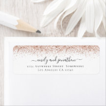 Roos Gold Glitter Border Return Name Address