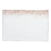 Roos Gold Glitter Border White, prettige kerst Kussensloop (Achterkant)