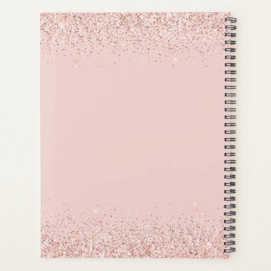 Roos Gold Glitter Boss Lady Logo Blush Planner (Achterkant)