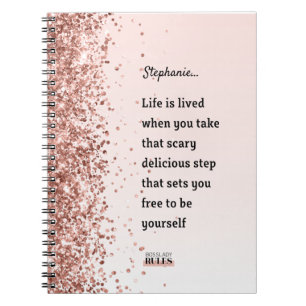 Roos Gold Glitter Boss Lady Motivatie Quote Notitieboek