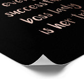 Roos Gold Glitter Boss Lady Motivatie Quote Poster (Hoek)