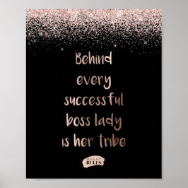 Roos Gold Glitter Boss Lady Motivatie Quote Poster