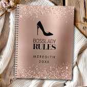 Roos Gold Glitter Boss Lady Stiletto Logo Planner