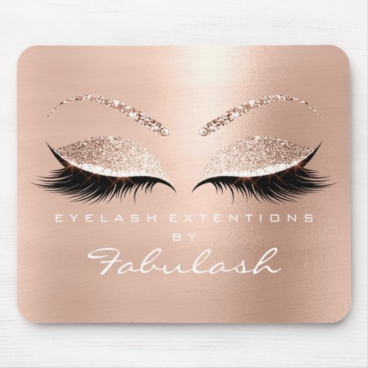 Roos Gold Glitter branding Beauty Lashes Eyes Muismat (Voorkant)