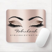 Roos Gold Glitter Branding Beauty Lashes Skinny Muismat (Met muis)