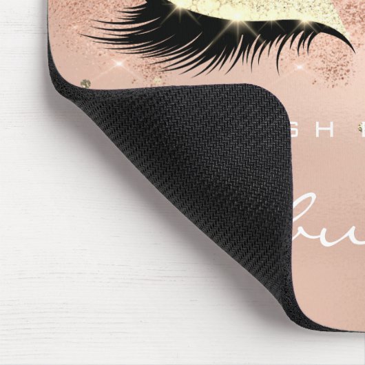 Roos Gold Glitter Branding Beauty Studio Lashes Muismat (Hoek)