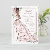 Roos Gold Glitter Bride Bridal Shower Kaart (Staand voorkant)