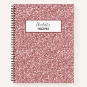 Roos Gold Glitter Bride Vrijgezellenfeest Recept Notitieboek (Voorkant)