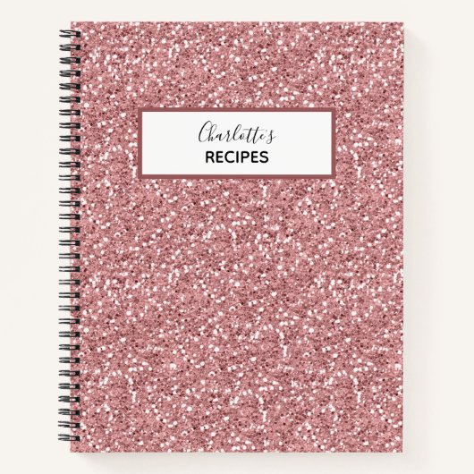 Roos Gold Glitter Bride Vrijgezellenfeest Recept Notitieboek (Voorkant)