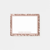 Roos Gold Glitter Bridesmaid Name Favor Post-it® Notes (Voorkant)