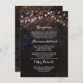 Roos Gold Glitter Bruiloft Informatie Gast Informatiekaartje (Voorkant / Achterkant)