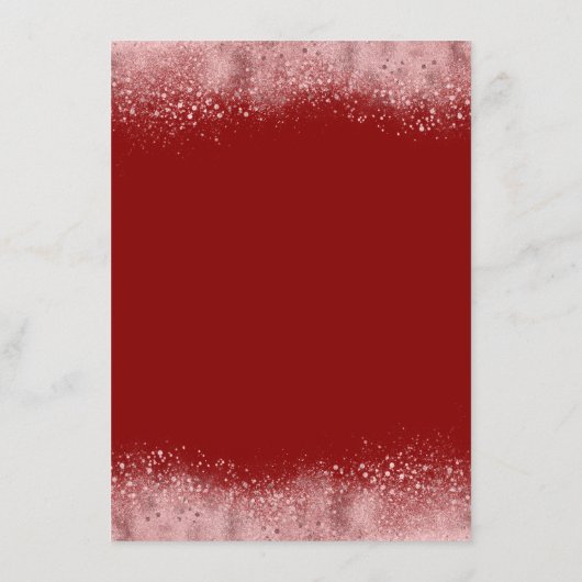 Roos Gold Glitter Bruiloft Informatie Gast Informatiekaartje (Achterkant)