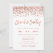 Roos Gold Glitter Brunch en Bubble Vrijgezellenfee Kaart (Voorkant)