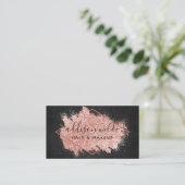 Roos Gold Glitter Brush Stroke Black Geometric Visitekaartje (Staand voorkant)