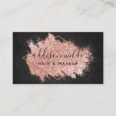 Roos Gold Glitter Brush Stroke Black Geometric Visitekaartje (Voorkant)