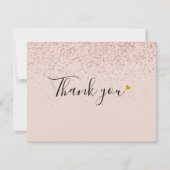 Roos Gold Glitter Business Bedankkaart (Voorkant)
