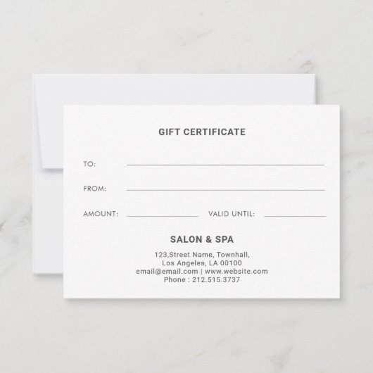 Roos Gold Glitter Business Cadeaubon (Achterkant)