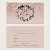 Roos Gold Glitter Business Cadeaubon Visitekaartje (Voorkant /achterkant)