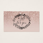 Roos Gold Glitter Business Cadeaubon Visitekaartje (Voorkant)